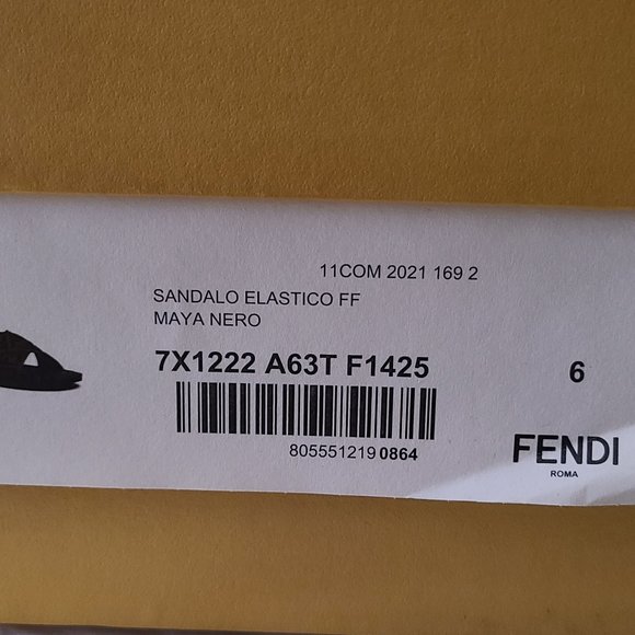 Fendi Brown Slide Sandals with Geometric Pattern - Picture 5 of 15